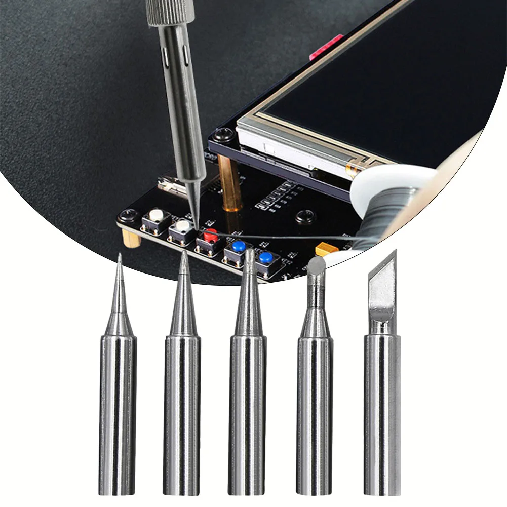 

5pcs Lead-free Soldering IronTip Replacement 936 Soldering Iron Tip Welding Head Internal Heated Solder Heads Welding Tip Tool