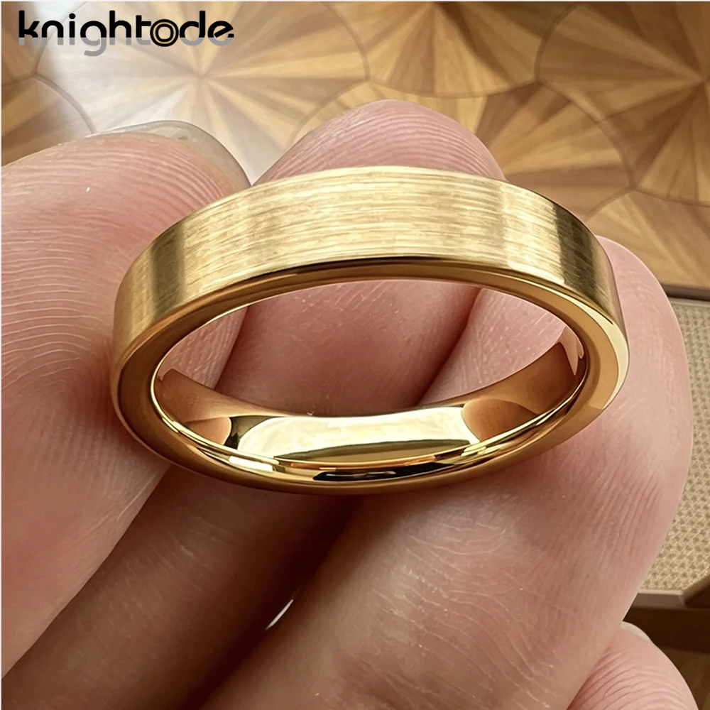 4mm Women High Quality Tungsten Wedding Bands Engagement Little Fnger Ring Flat Polished Brushed Comfort Fit