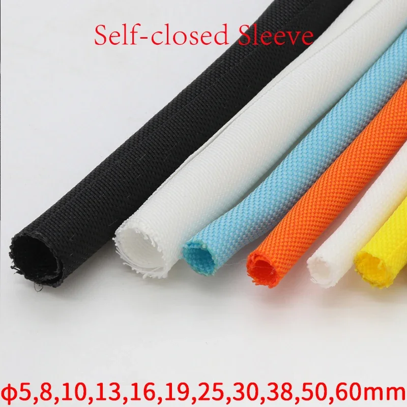 Self Closing PET Expandable Braided Sleeve Self-Close Flexible Insulated Hose Pipe Wire Wrap Protect Cable Sock Tube