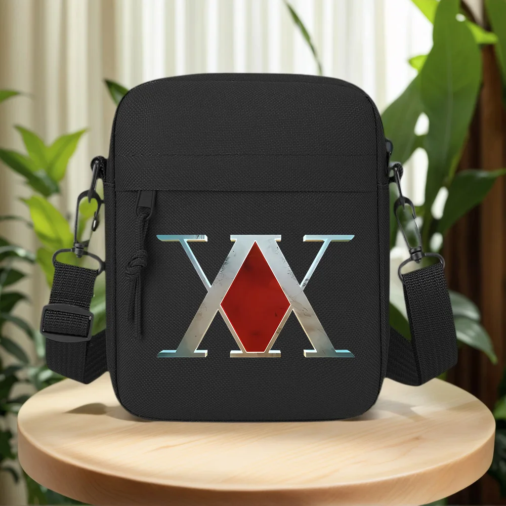 Two letter X red diamond hunter symbol Men Crossbody Bag Single Shoulder Women Cartoon Anime Film Printing Design Unisex