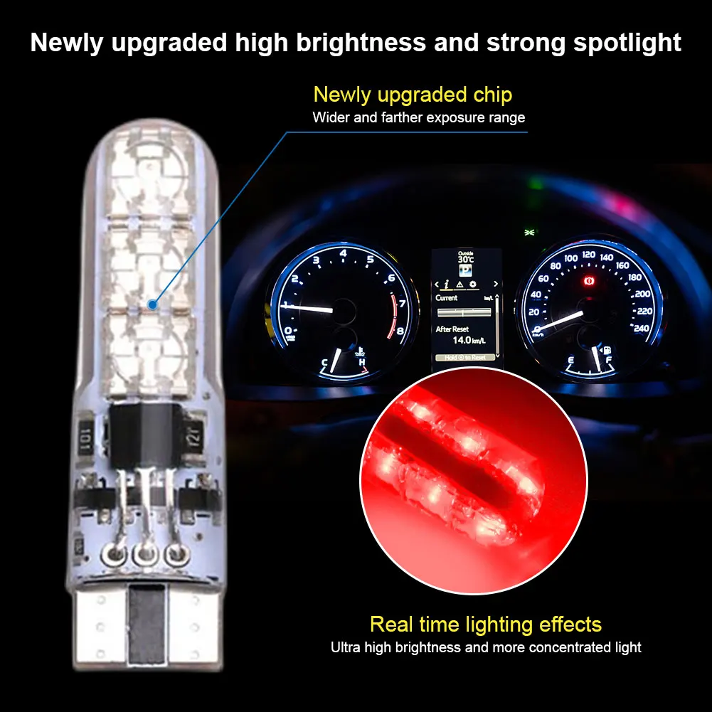 2Pcs Auto Clearance Lights 6SMD 5050 LED Reading Light Super Bright Car Width Lamp with Remote Controller for Vehicle Automobile