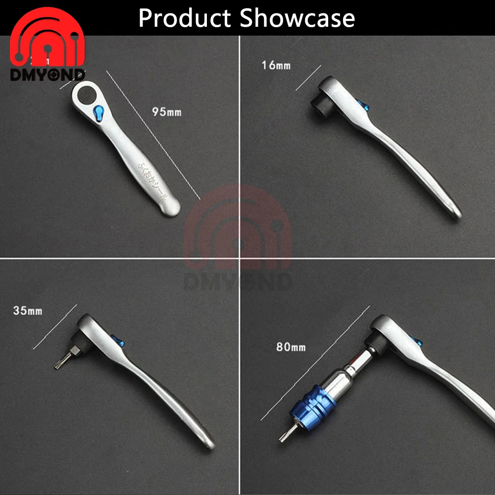 Mini Portable Ratchet Screwdriver Set With S2 Screwdriver Bits 90 Degree Reversible Drive Handle Multi Ratchet Hexagonal Wrench