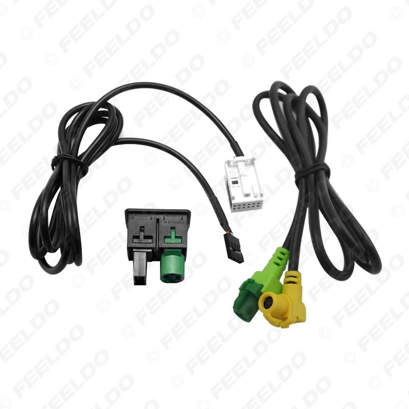 USB 3.5mm AUX Switch Housing Socket Adapter Plug Cable For Volkswagen OEM Radio Stereo RCD510/310+/300+