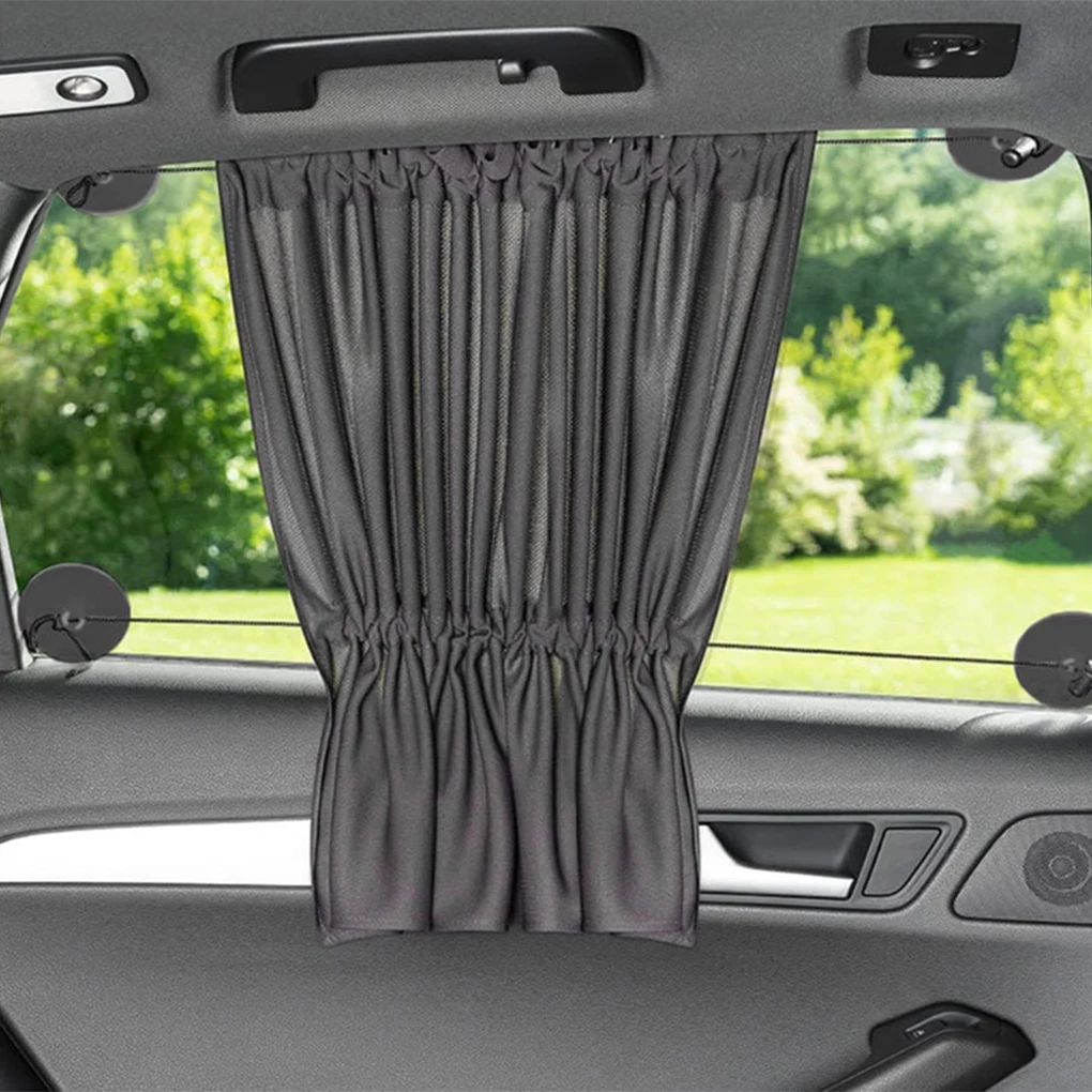 

2pcs Universal Car Sunshade Side Window Suction Curtain Heat Insulation Cloth Cover UV Protector Car Privacy Curtains