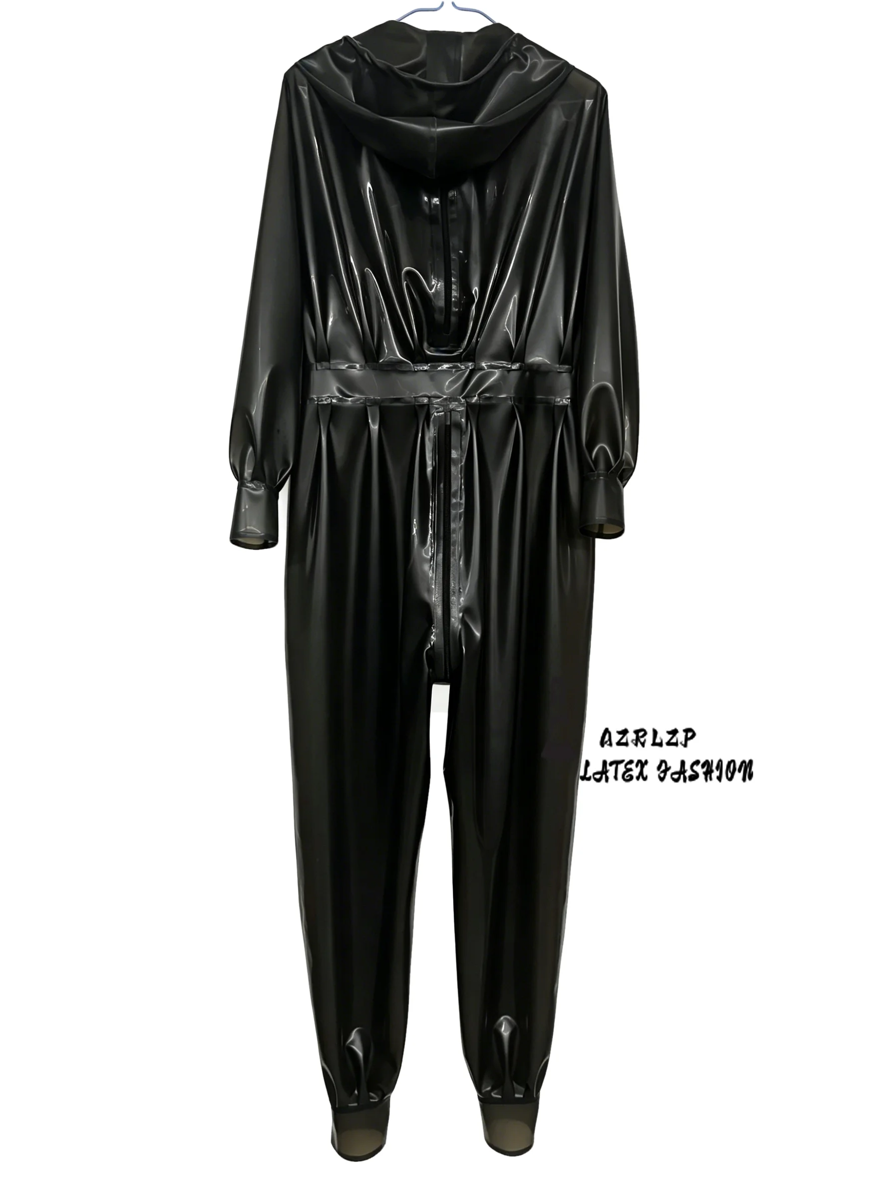 Unisex Locker Sitzender Latex-Catsuit mit Kapuze (Gummi-Bodysuit) Cosplay-Kostüm