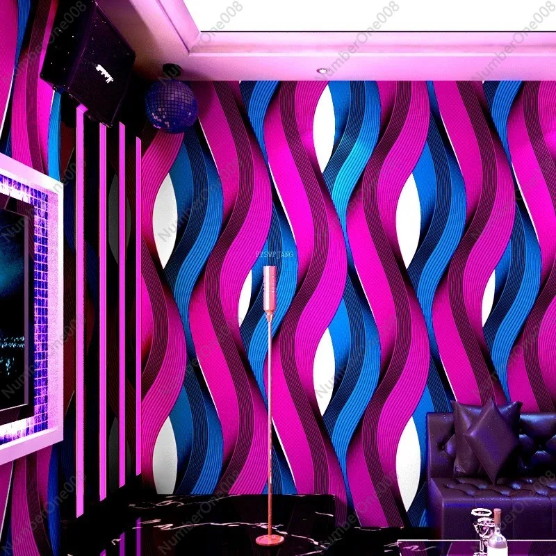 PVC High-End Wallpaper KTV Karaoke Hall Flash Wall Cloth 3D Reflective Wall Stickers Bar Personality Creative Corridor Wallpaper