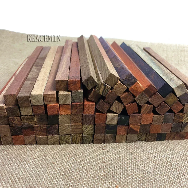 50pcs Small Pieces Sandalwood Rosewood 18*1*1 CM Lock Pixel Block Decorative DIY Mini Square Wood