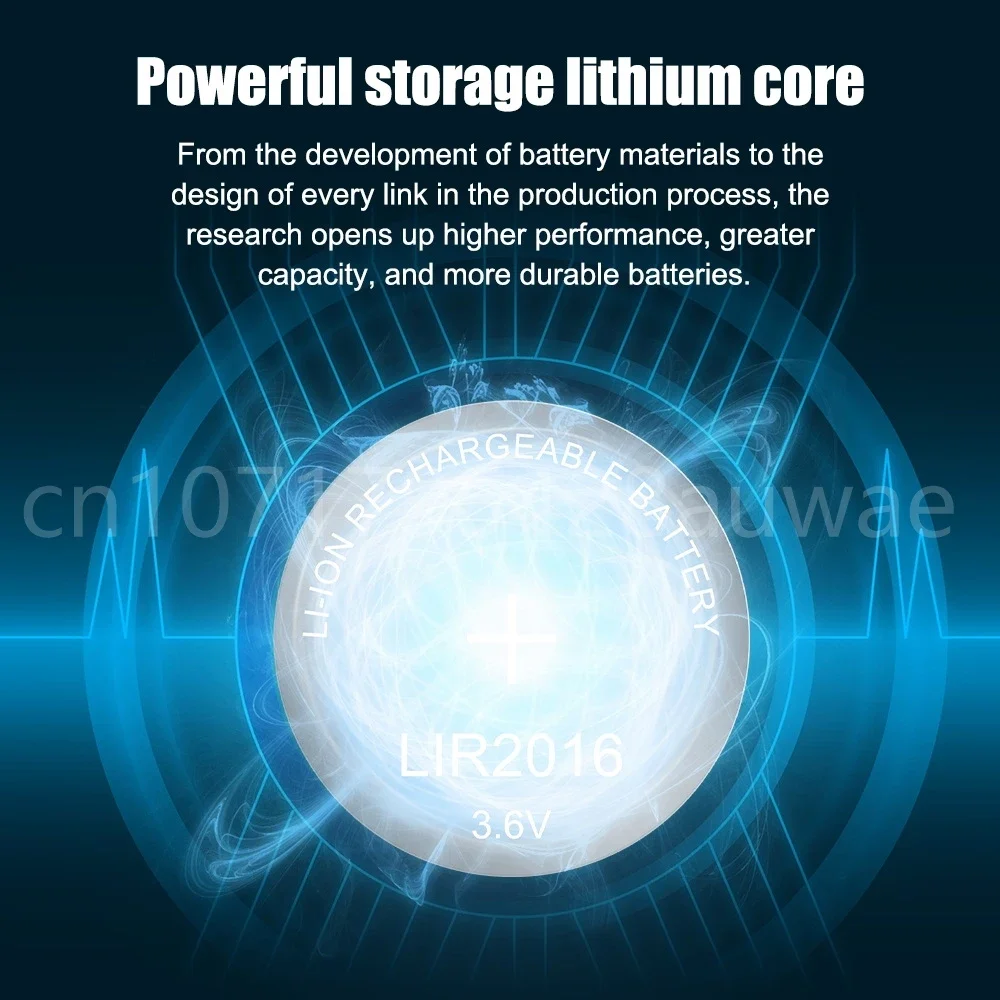 Original Li-Ion Rechargeable Button Cell Battery 3.6V LIR2016 Recharged 500 Times Instead of Car Keys CR2016 Battery