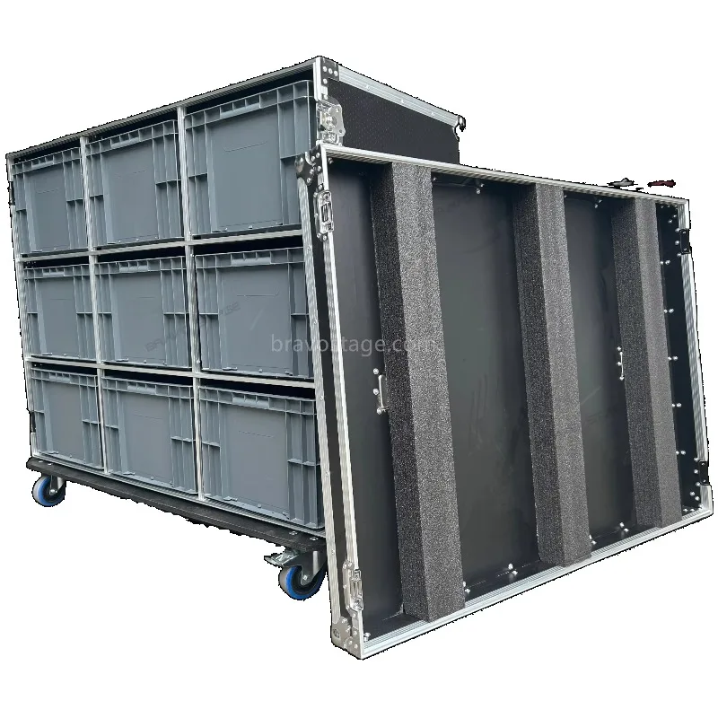 Custom Container Flight Case With 9 Plastic Drawer Tool Flight Road Case