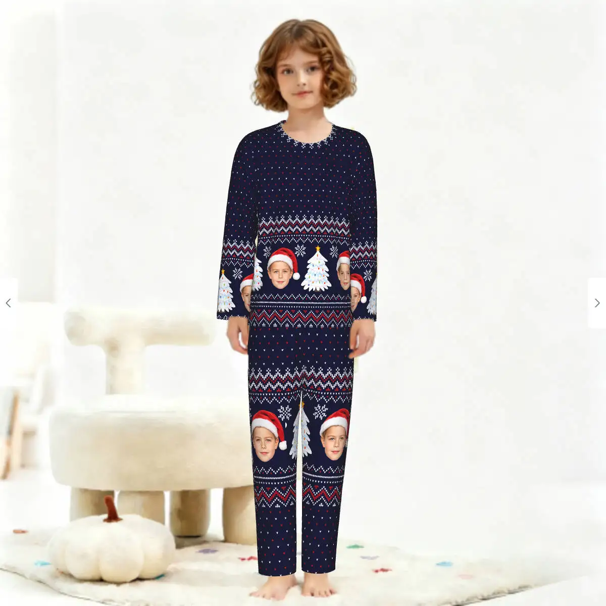 Custom Family Young people Personalized Face Photo Pajama Set  Cozy Xmas Holiday Sleepwear  Funny Xmas PJs Christmas Gift