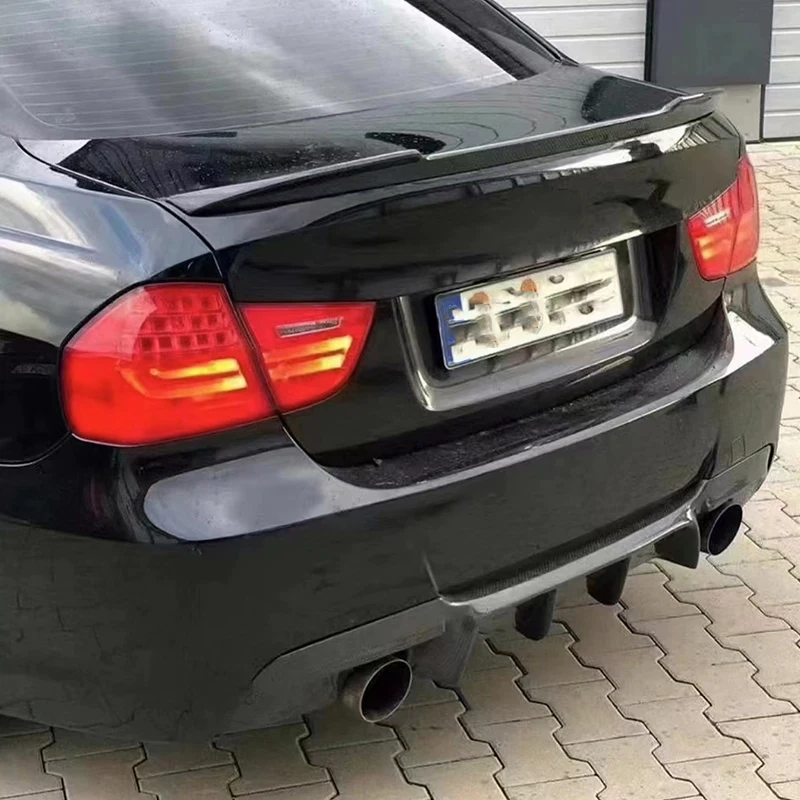 Spoiler da tampa traseira do tronco de fibra de carbono, peças de modificação do carro para BMW Série 3 E90 323i-335i, estilo PSM, 2005-2012