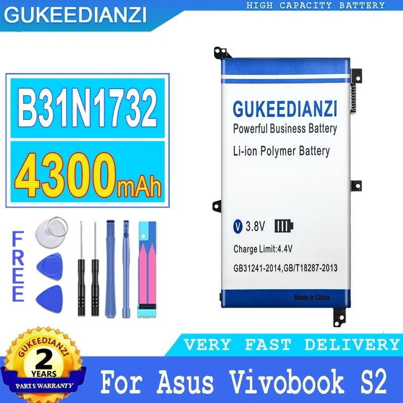 4300mAh GUKEEDIANZI Battery B31N1732 For Asus Vivobook Mars15 Mars 15 S4300F S14 S430 X430UA X430UF VX60G S2 S4300U Bateria