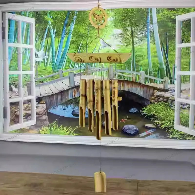 For Bamboo Wind Chime Pendant, Bamboo Bell Tea Room Decoration, Bamboo Tube Wind Chime Creative Handmade
