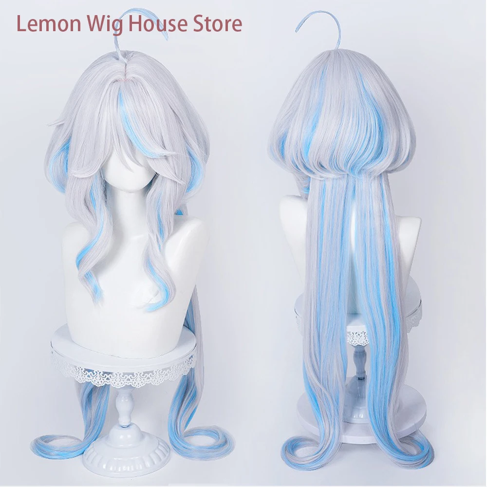 Focalors Cosplay Wig Furina Wig Adult Unisex Anime Wigs Halloween Props Xmas Gift  Long Straight Synthetic Wig Heat Resistant