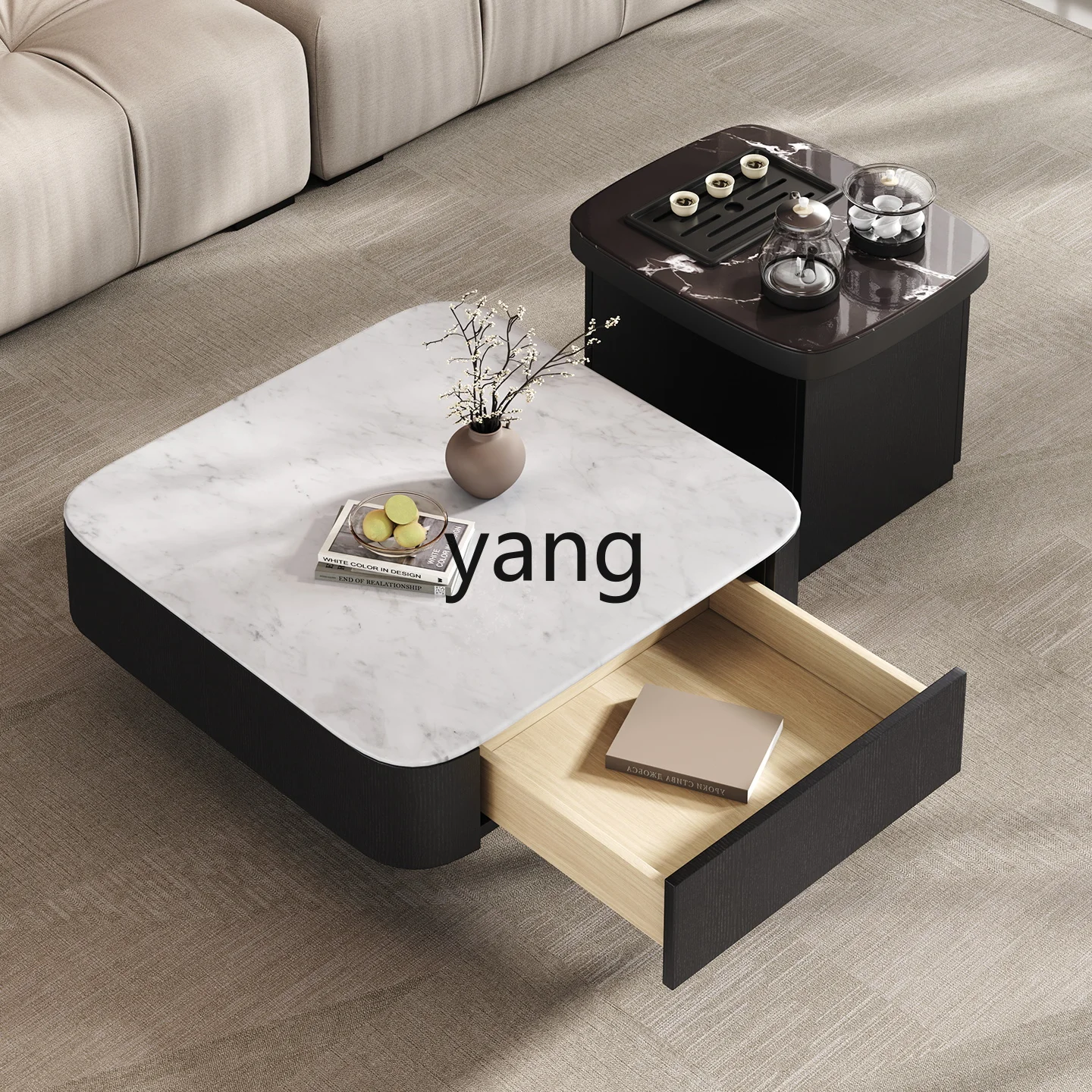 

LMM multi-functional living room technology stone coffee table combination coffee table tea making integrated living room home