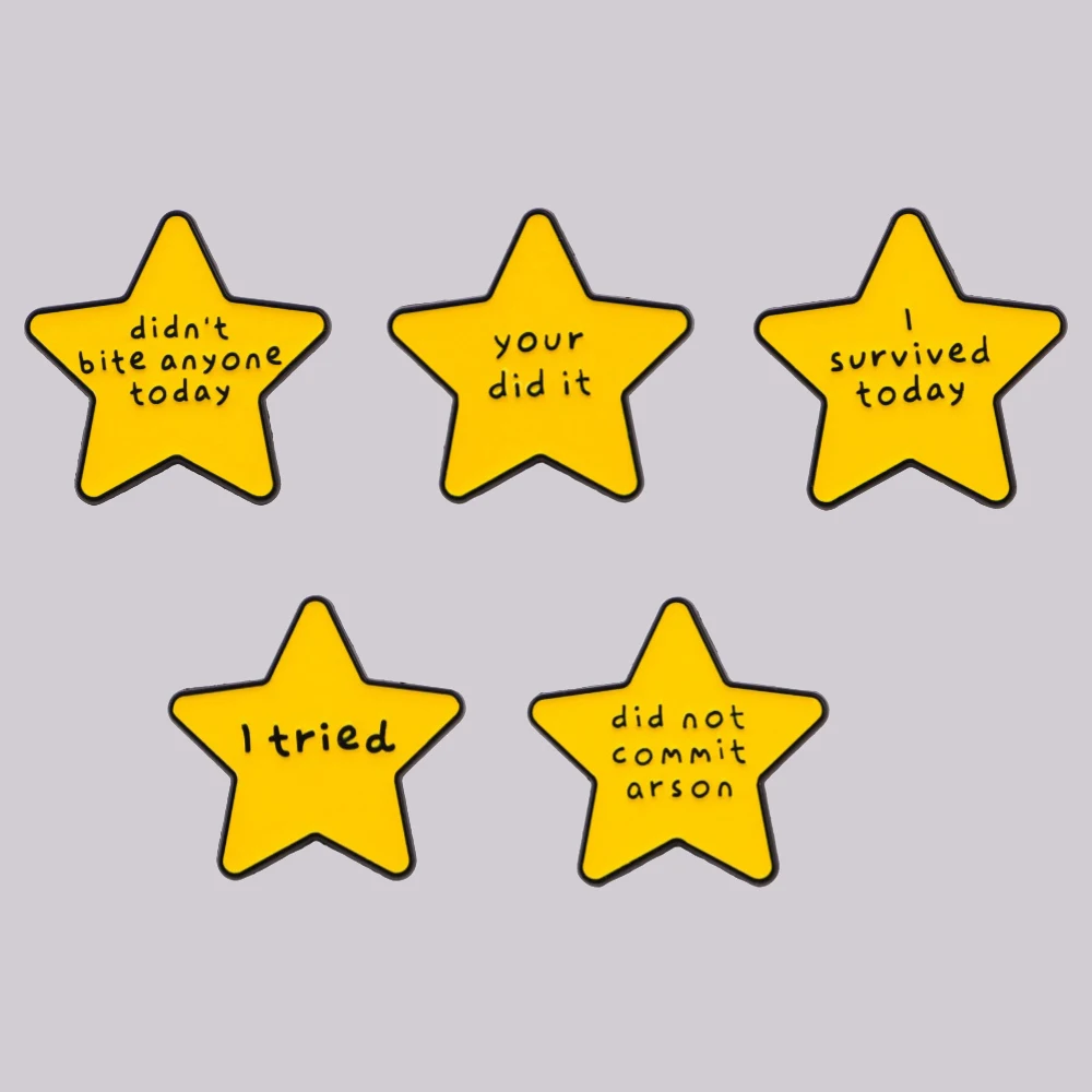 Humorvolle Stern-Emaille-Anstecknadeln, Sarkastische Zitate Broschen, Anstecknadeln für Rucksack, Kleidung, Accessoires, Lustiger Schmuck, Geschenke