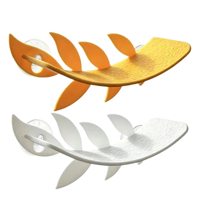 Textured Perch Habitat Shelf for Small Reptiles Lizards, Suction Cup Wall Platform for Acrylic Enclosure Use Indoors 37JD
