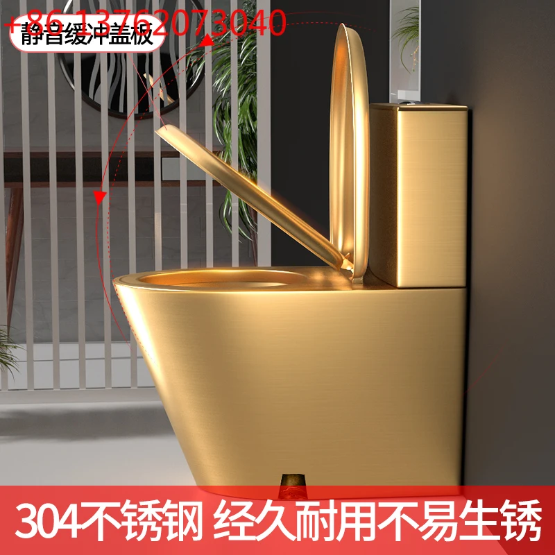 مرحاض ذهبي من الفولاذ المقاوم للصدأ خفيف مرحاض KTV فاخر #4