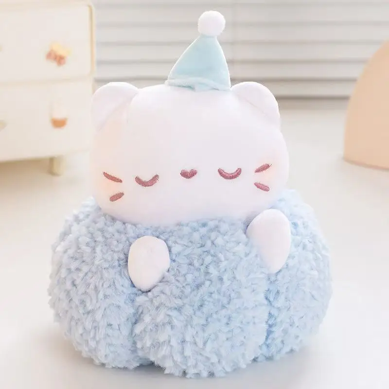 23 cm Simulation nuage chat poupée en peluche jouet à la main poupée dessin animé mignon oreiller coussin décoration de la maison cadeau d'anniversaire pour enfants