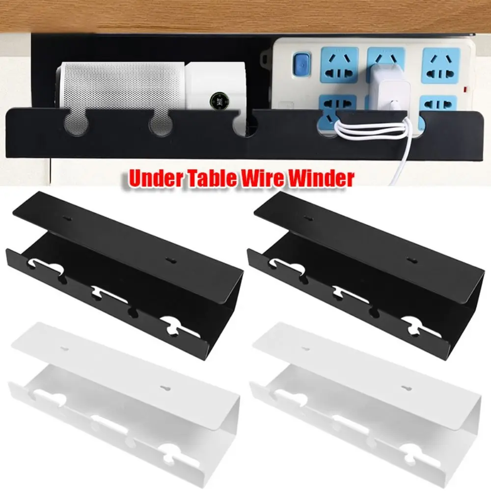 Durable Windable Cable Organizer Shelf Easy Installation Space Saving Wire Manager Under Table Wire Winder