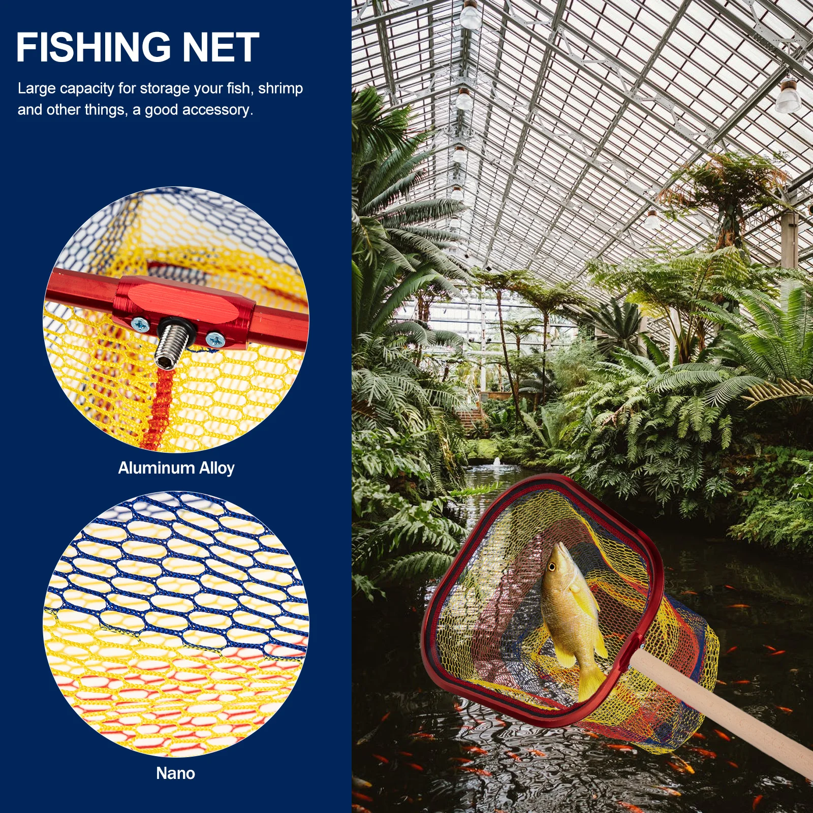 

Deepened Colored Stripe Fishing Net Head Large Capacity Fine Mesh For Catch Release Fish Shrimp Portable Saltwater