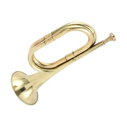 Kids Trumpet Horn Traditional Wind Musical Instruments Copper Alloy Trumpets Bugle For Beginners Student Gift Practice