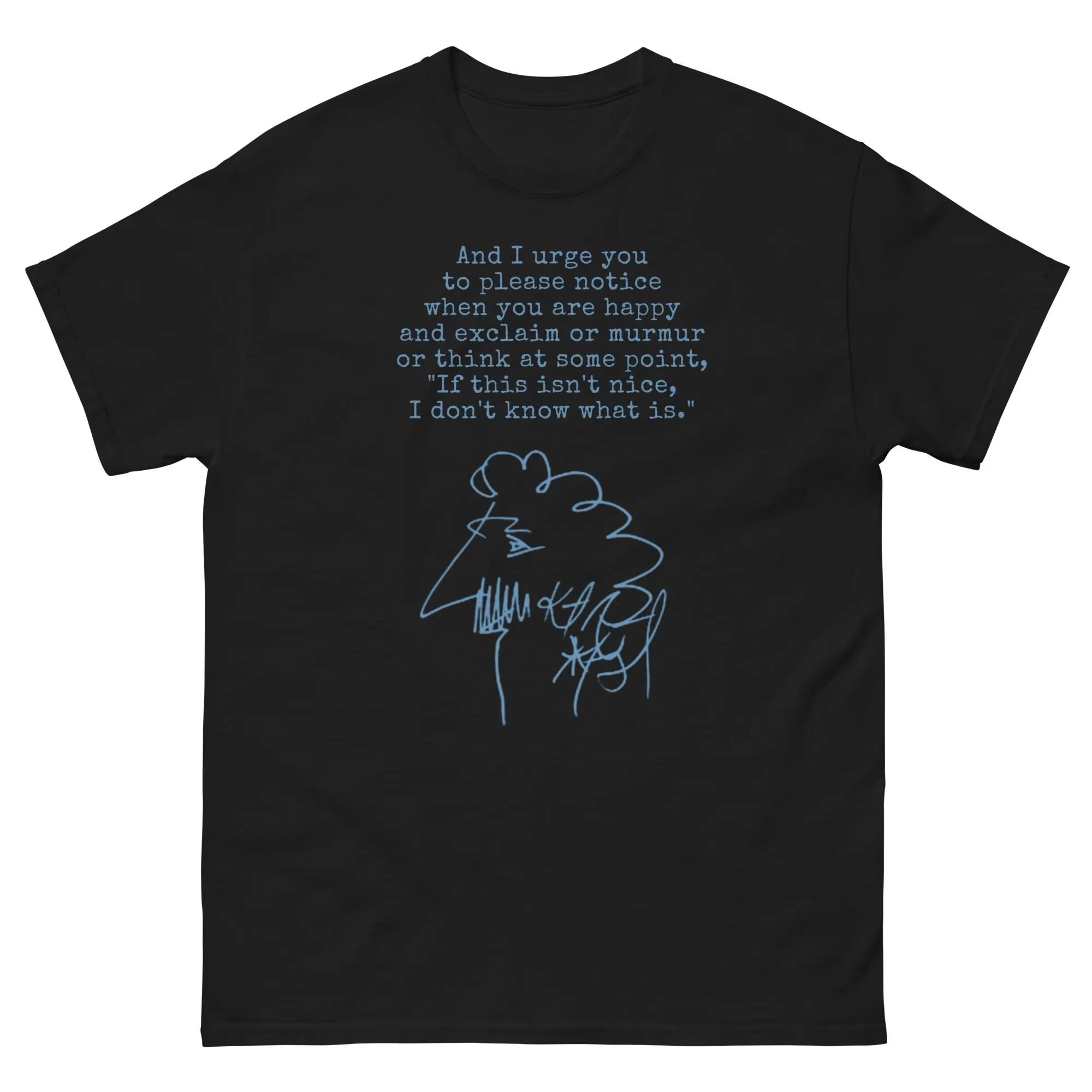 Camiseta con estampado floral SKADE, homenaje a Kurt Vonnegut, regalo significativo, diseño de camiseta positiva, moda informal para hombres y mujeres, personalizada