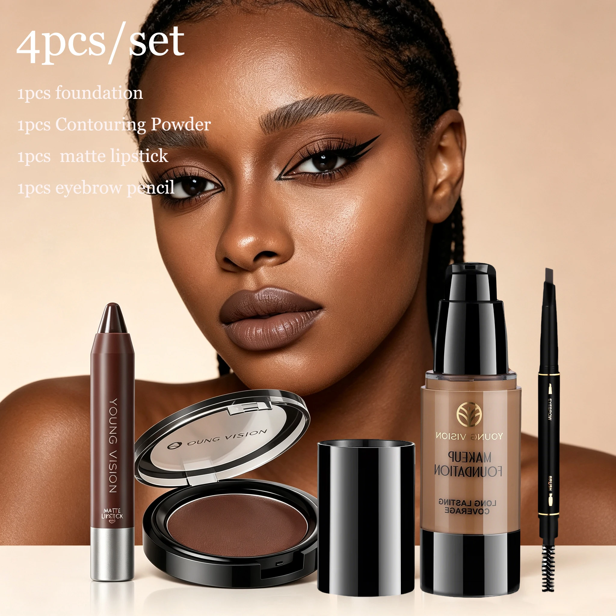 Long-Lasting Waterproof Liquid Foundation with Oil Control & Moisturizing, High Coverage Sweat-Resistant Concealer for Women,