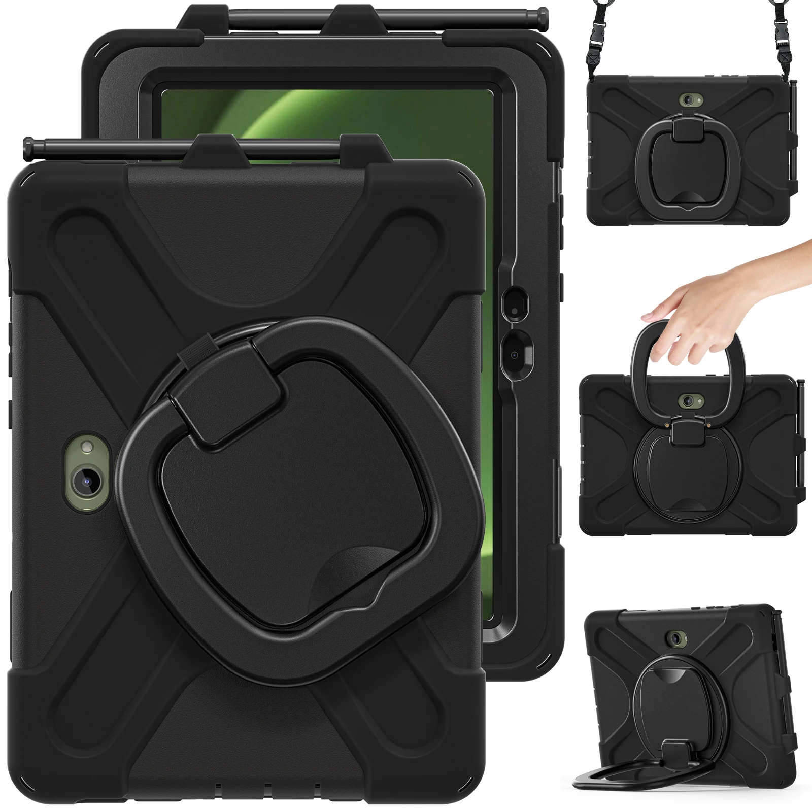 

Kids Stand Case Universal For Galaxy Active5 Active4 Active Pro 10.1" SM-X350 X356B SM-T630 T636B T540 T547 Rotating Armor Cover