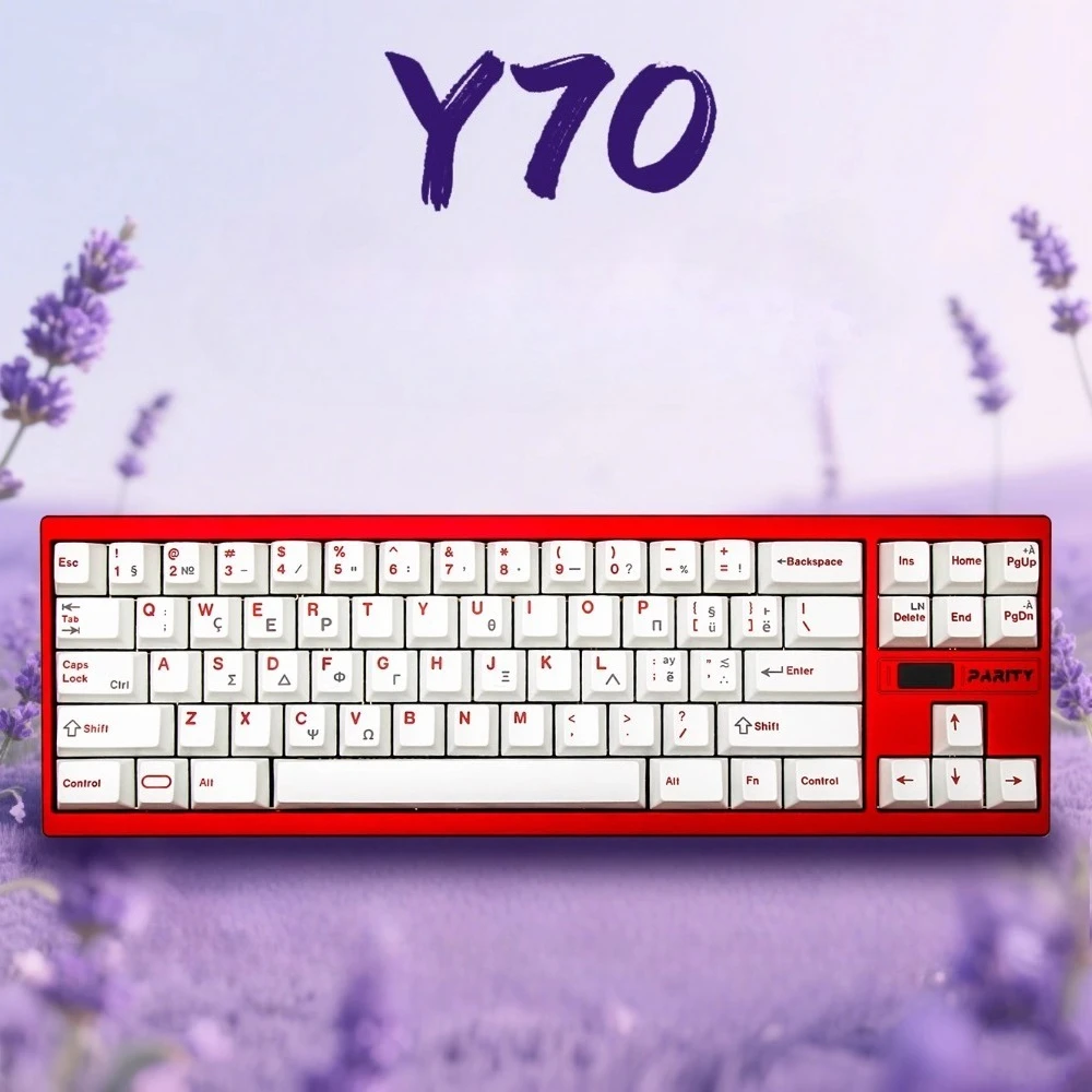 MXRSKEY Y70 Kit de teclado mecânico sem fio Bluetooth Junta Hot Swap Tela LED Personalizado 70% alumínio Teclado para jogos de escritório