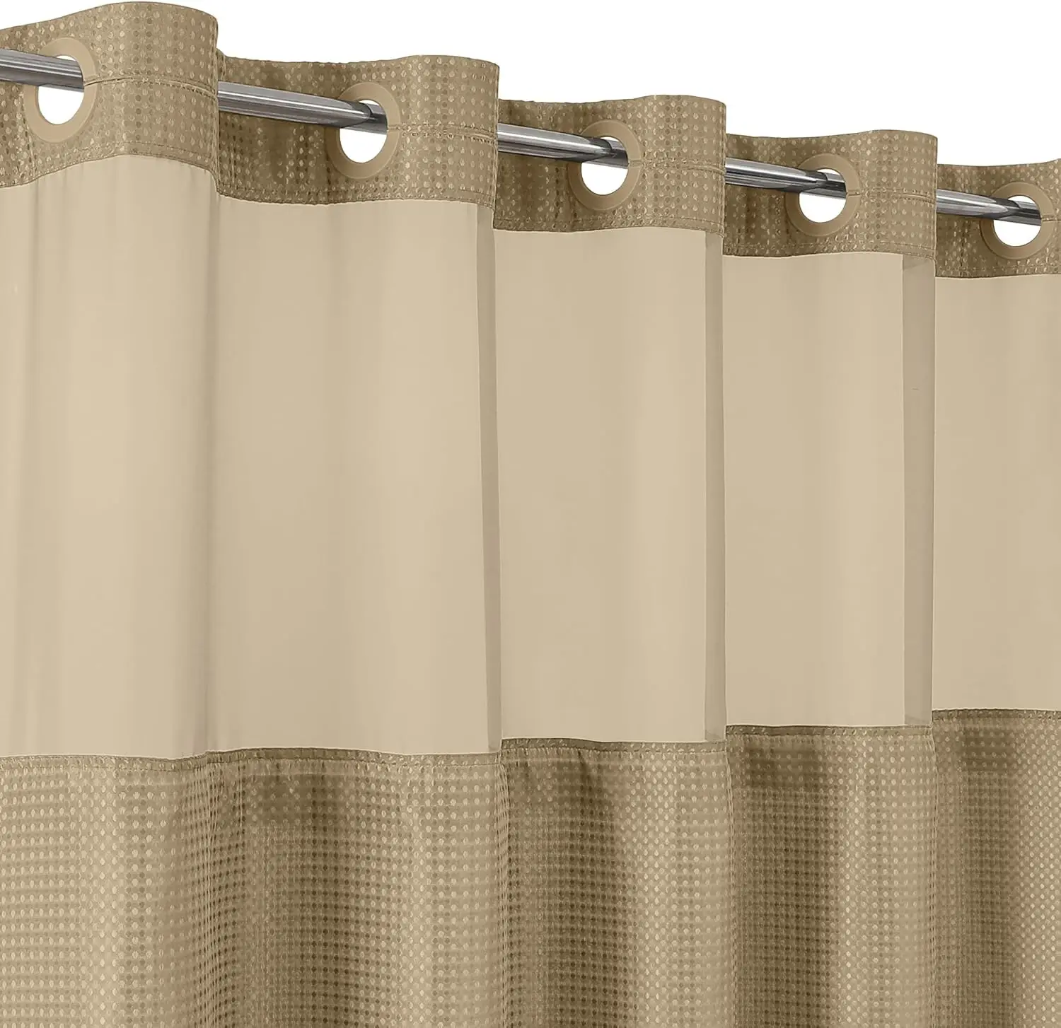 

Водостойкая занавеска для душа 72x75 с прозрачной панелью и вкладышем — без крючка, вафельный узор, желтый — легко очищаемый полиэстер