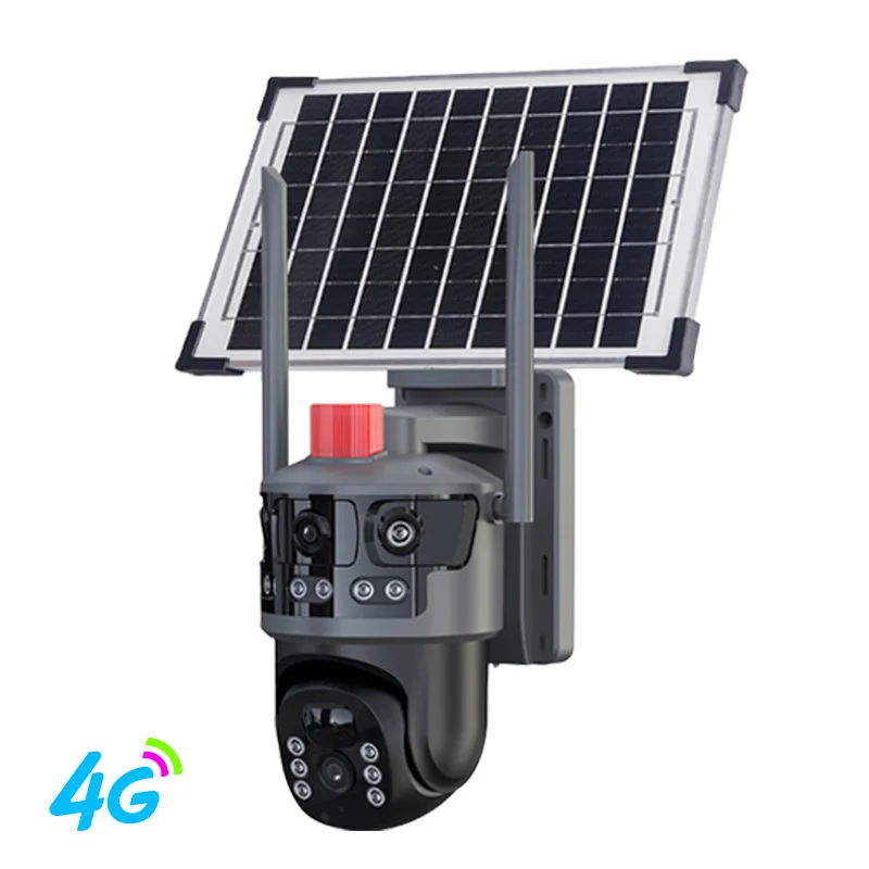 4MP V380pro APP Solar Power Dual Lens 3Screen  4G/WIFI IP Camera Full Color AI Humanoid Detection Home Security CCTV Monitor