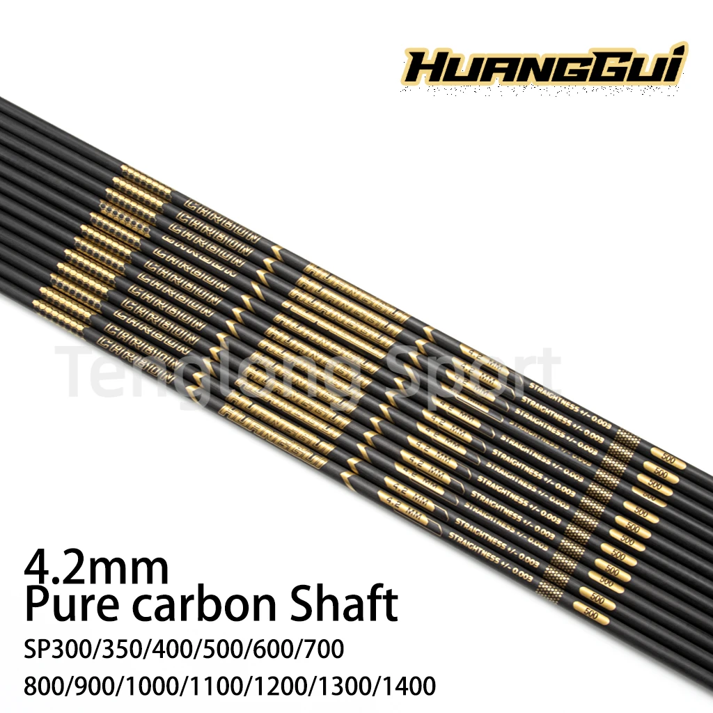 12pcs I.D 4.2mm Archery Carbon Arrow Shaft 30-32in Straightness 0.003 Spine 400-1400 for DIY Arrow Accessory