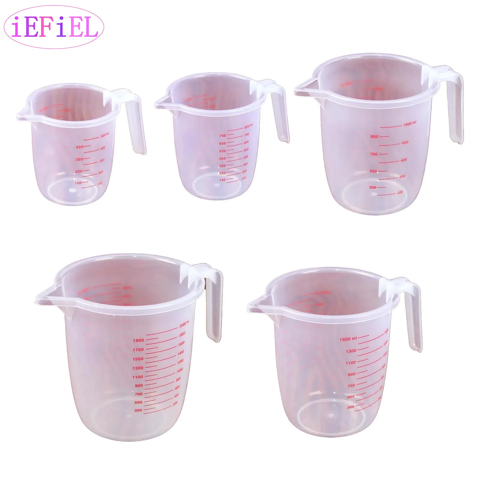 

PP Plastic Measuring Cup Thick Graduated Liquid And Dry Container Measuring with Handle And Spout for Laboratory Baking