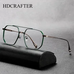 HDCRAFTER High Quality Titanium Alloy Prescription Optical Glasses Frame Men 2023 Big Frame Myopia Reading Eyeglasses Gafas