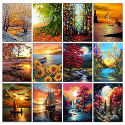 GATYZTORY Scenery Acrylic Painting By Number With Frame Landscape Paint By Numbers For Adults Handpainted Diy Ideas Home Wall De