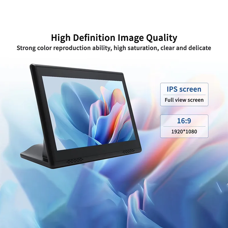 L字型10.1インチAndroid 14デスクトップPOS、タッチスクリーンLoyverseタブレット、レストランメニュー端末顧客ディスプレイ（2スピーカー付き）