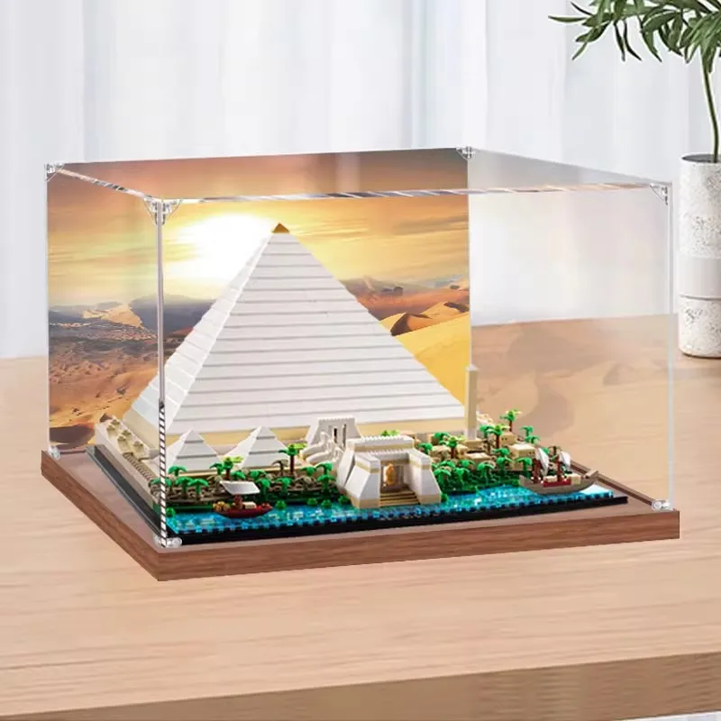 3mm Dustproof Display Box for lego 21058 The Great Pyramid of Giza Display Case Storage Box Organizer(Lego Set not Included)