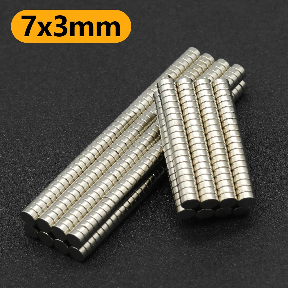 7x3mm N35 NdFeB Round Neodymium Magnet Super Strong Permanent Powerful Magnets Refrigerator DIY Craft Multi‑Purpose Magnetic