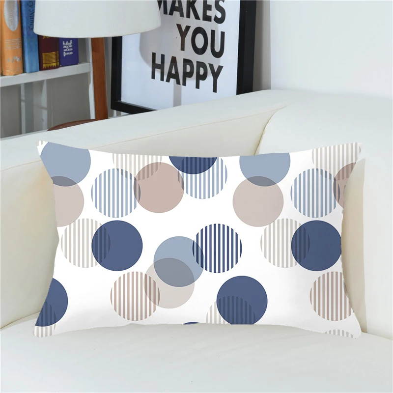Rectangular Geometric Line Printing Pattern Pillowcase 30x50cm Polyester Cushion Cover Home Bedroom Sofa Decorative Pillow Case