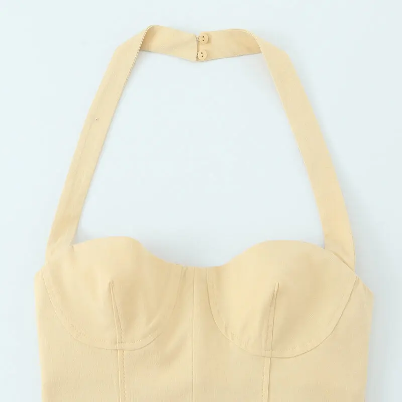 صيف 2025 فستان رومبير نسائي جديد بتصميم متعدد الاستخدامات ورقبة مميزة 632، أسلوب مناسب للتنقل، بدون أكمام، مصنوع من مواد ...