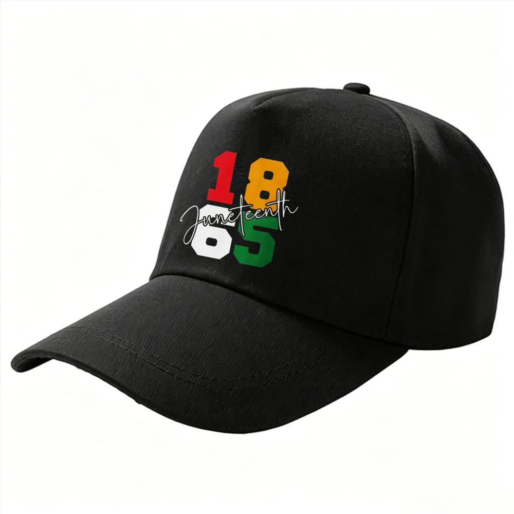 Juneteenth 1865 Red Yellow Green Number Baseball Cap Black Freedom Independence Casual Cotton Gift Hat Juneteenth Celebration
