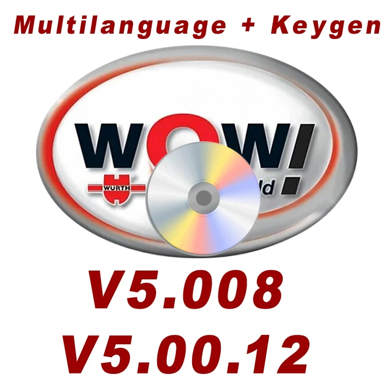 Quente! 2025 software de reparo wurth wow v5.00.12 e 5.00.8 r2 ferramenta de diagnóstico multilíngue para carros tcs-software keygen de scanner automático