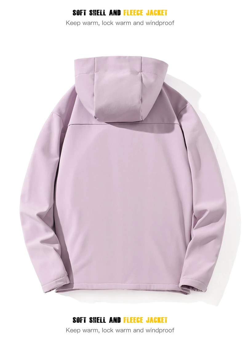 LNGXO Warme Winter-Fleecejacke für Damen, wasserdicht, winddicht, SoftShell für Wandern, Camping, Klettern, Skifahren, Outdoor, Thermomantel – Detail 13