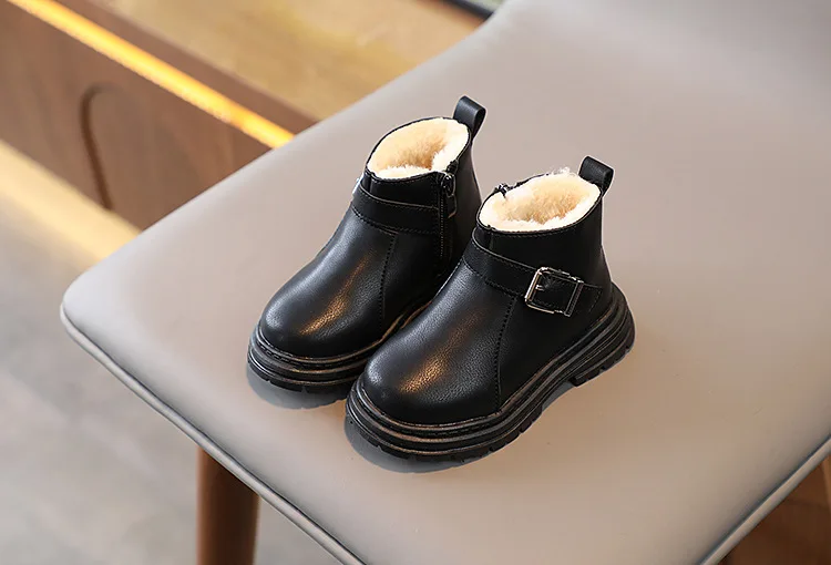 Winterstiefel für Mädchen, neue Mode, knöchelhohe Stiefel, wärmend, mit Kaschmirfutter, Kinderstiefel, rutschfeste Outdoor-Schuhe für Kleinkinder und Schüler. – Detail 7