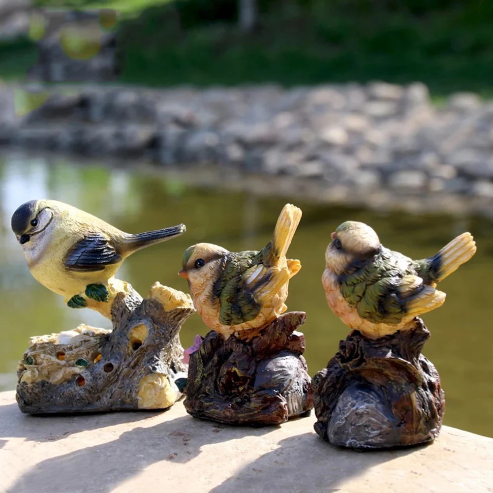 

1 шт., яркая имитация фигурки птицы, украшение для сада, украшение в виде птицы из смолы, настольная скульптура, яркий цвет
