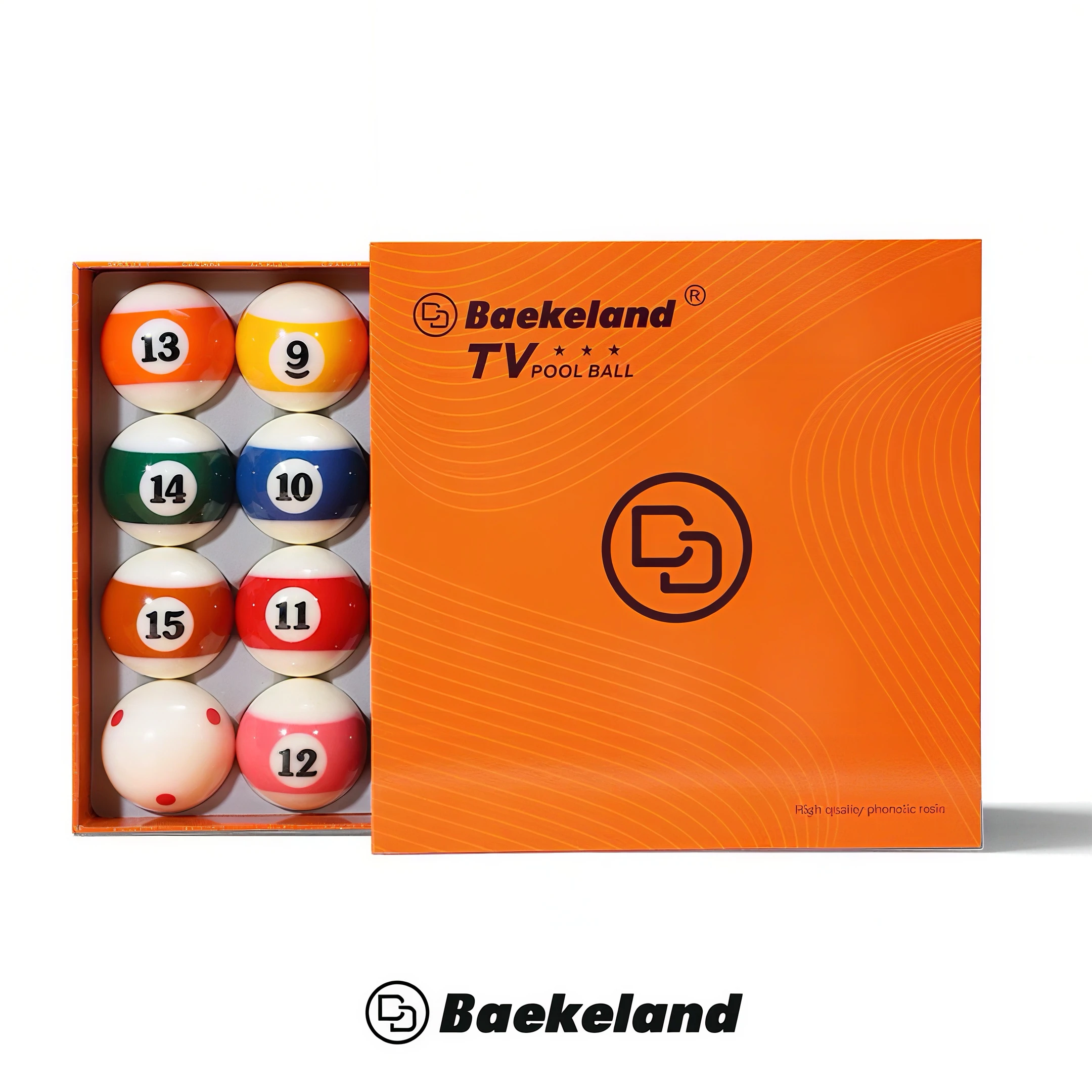 

Premium Quality Baekeland Original 57.2mm (2-1/4") Billiard TV Pool Ball of 16pcs/box for Pool/9-ball Game