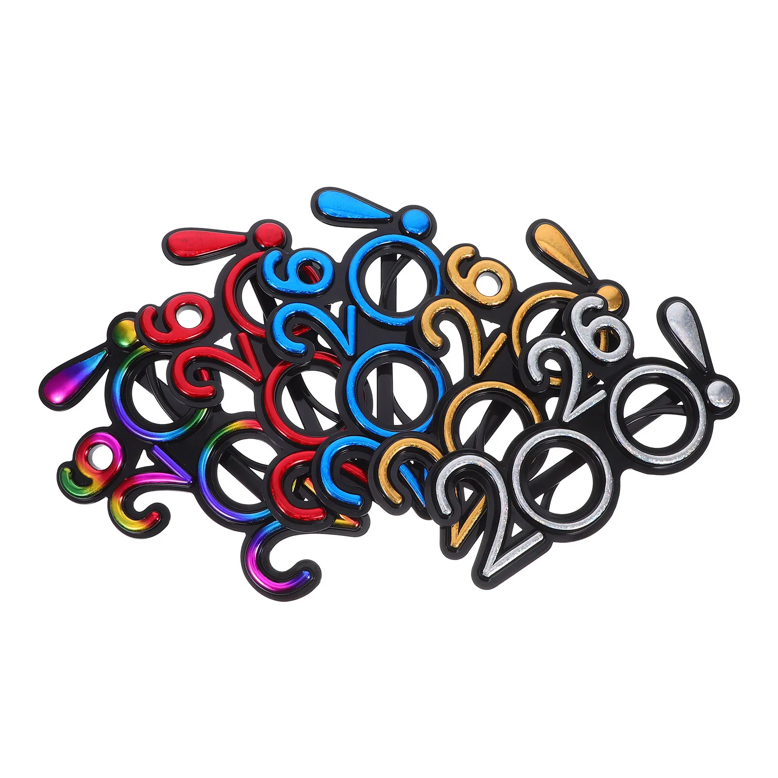 

5Pairs Decorative Glasses 2026 Graduation Party Photo Booth Props Novelty Electroplated Party Accessories Sunglasses for Adults