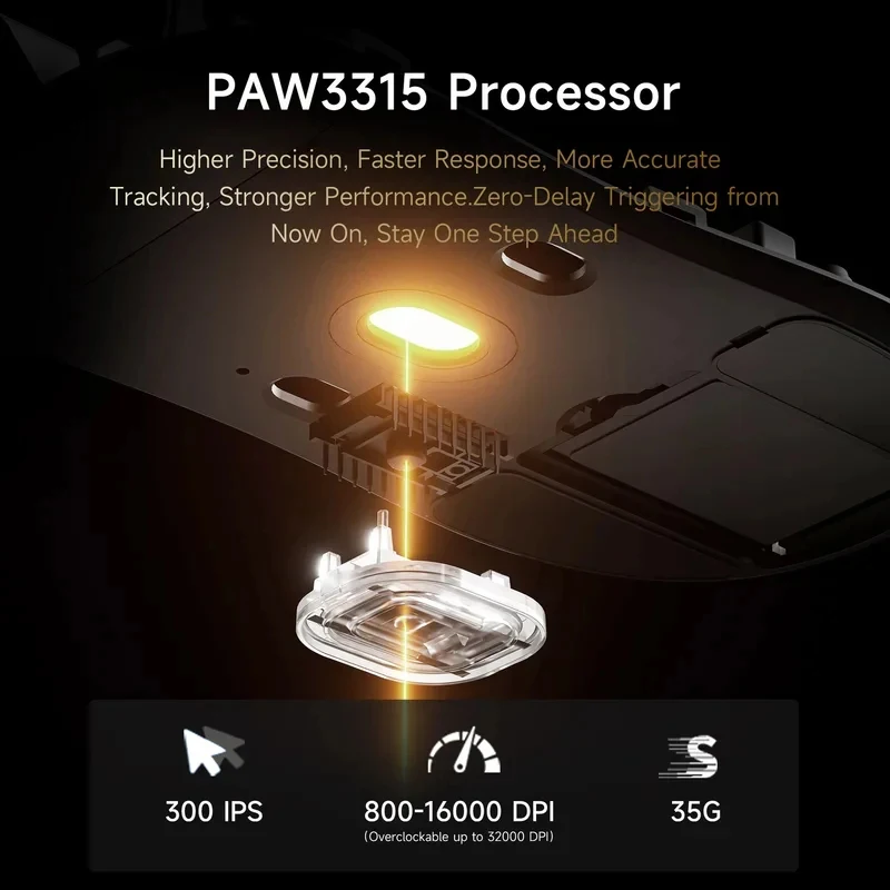 FURYCUBE F1 Carbon Fiber Gaming Mouse 3-Mode Wireless Lightweight PAW3315 Sensor Replaceable Battery For PC Desktop Accessories