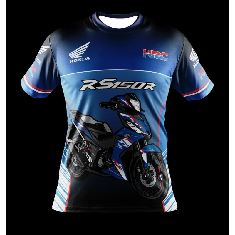 

Летняя спортивная футболка Honda 2026 с коротким рукавом, быстросохнущая, дышащая, для любителей велоспорта, мужская и женская